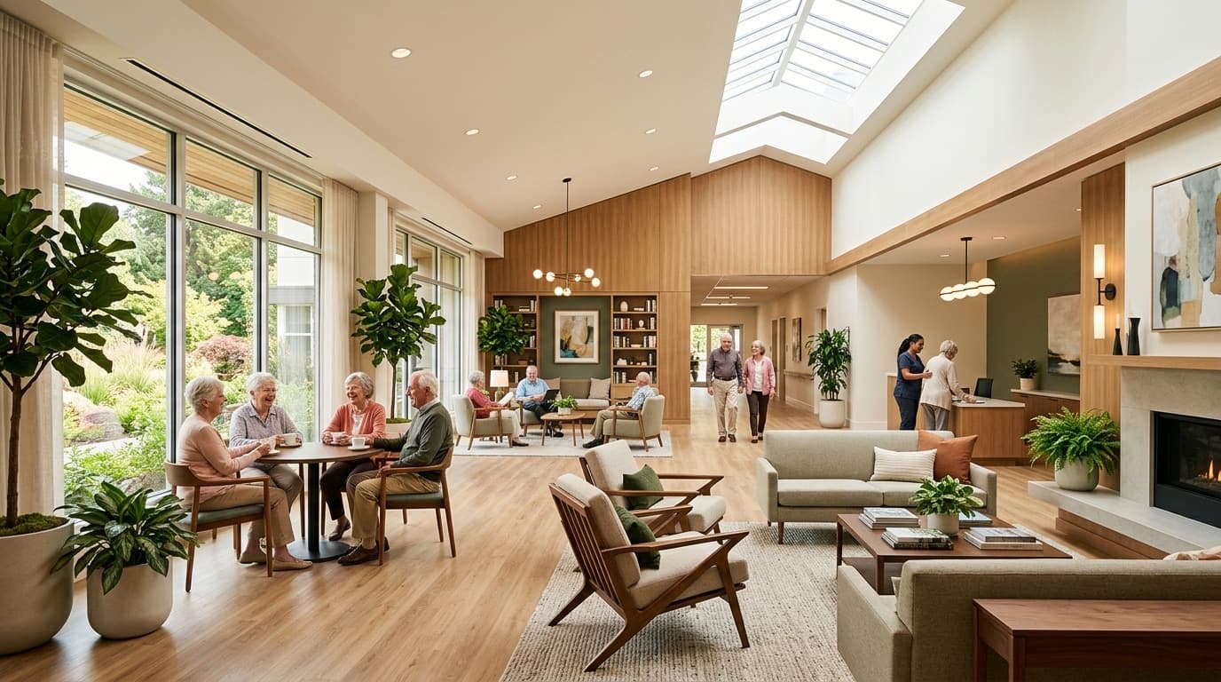 Senior residents in a wellness community